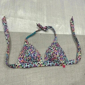 ❤️2/$30❤️[L]Victoria Secret Multi Colour Dots Halter Bikinis Top-  NWOT
